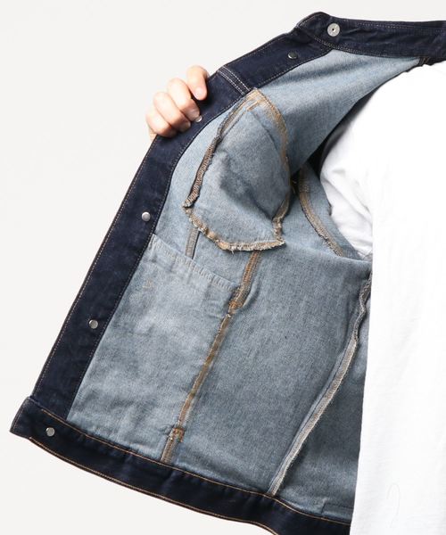 Calvin Klein Jeans(カルヴァンクラインジーンズ)の「デニム ジャケット(デニムジャケット・メンズ・ネイビー・S/M/L/XL)」の2枚目の写真