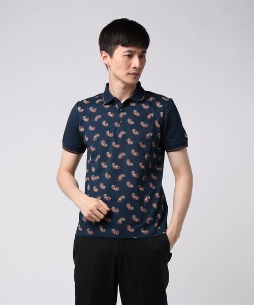 merc london（メルクロンドン）の「レトロペイズリーポロシャツ（ポロシャツ・メンズ・ネイビー/ブルー・SMALL/MEDIUM/LARGE/X-SMALL）」の6枚目の写真