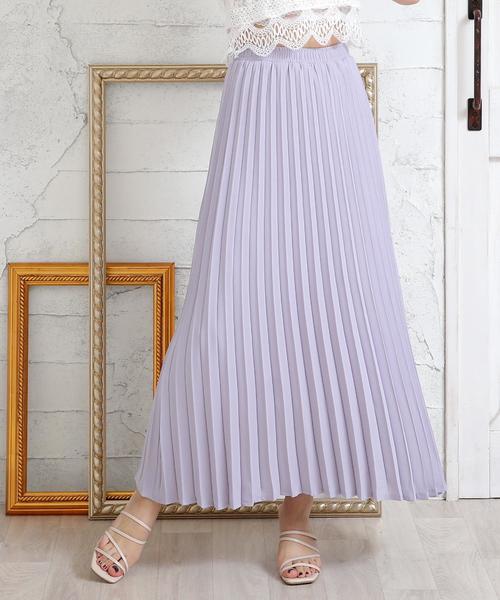 Girly Doll（ガーリードール）の「ジョーゼットロングプリーツスカート（スカート・レディース・ダークブルー/ホワイト/ブルー系その他/ライトブルー/ブラック系その他2/ブラック系その他/ベージュ/ライトパープル/ライトグレー/ライトピンク/ブラック/ブルー/グリーン/ホワイト系その他/ブラック系その他3/ブラック系その他4/ネイビー/ベージュ系その他/ブラック系その他5・M/L/S）」の18枚目の写真