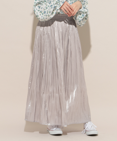 apres jour(アプレジュール)の「キラキラ消しプリーツスカート【ZOZOTOWN限定アイテム】(スカート・レディース・グレイッシュブルー/ブラック/ライトピンク/ライトグレー/ラベンダー/アイボリー・フリー)」の8枚目の写真