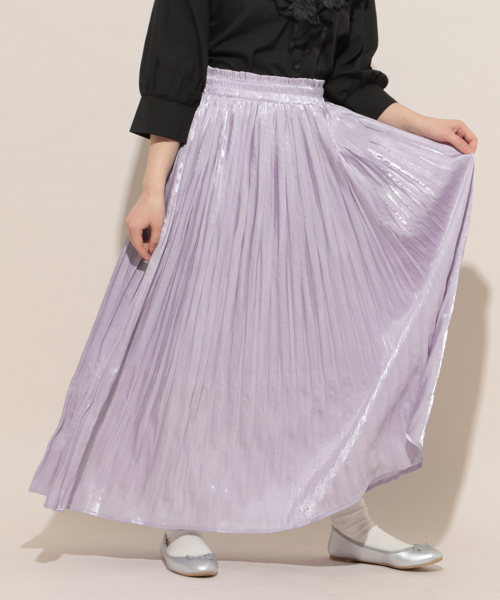 apres jour(アプレジュール)の「キラキラ消しプリーツスカート【ZOZOTOWN限定アイテム】(スカート・レディース・グレイッシュブルー/ブラック/ライトピンク/ライトグレー/ラベンダー/アイボリー・フリー)」の15枚目の写真