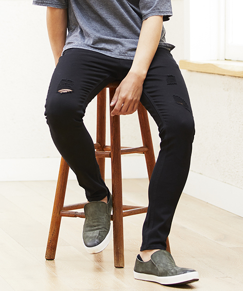 CAMBIO(カンビオ)の「mp7006-Grange Stretch Skinny Denim Pants スキニーデニムパンツ(デニムパンツ・メンズ・ライトグレー/ブラック/グレー・S/M/L)」の4枚目の写真