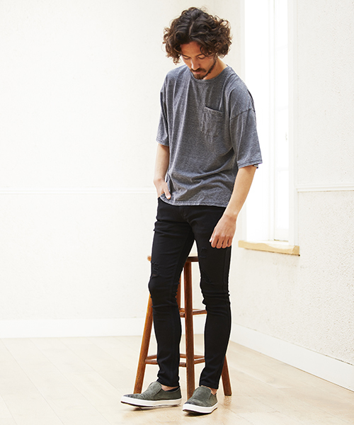 CAMBIO(カンビオ)の「mp7006-Grange Stretch Skinny Denim Pants スキニーデニムパンツ(デニムパンツ・メンズ・ライトグレー/ブラック/グレー・S/M/L)」の8枚目の写真