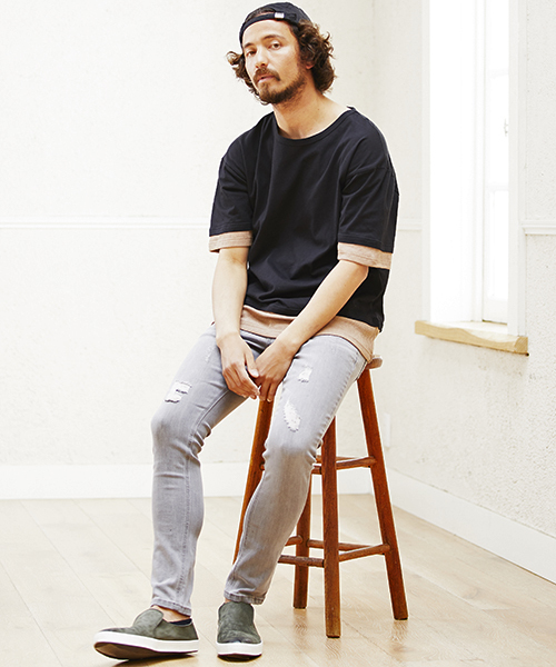 CAMBIO(カンビオ)の「mp7006-Grange Stretch Skinny Denim Pants スキニーデニムパンツ(デニムパンツ・メンズ・ライトグレー/ブラック/グレー・S/M/L)」の12枚目の写真