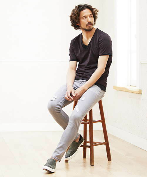 CAMBIO(カンビオ)の「mp7006-Grange Stretch Skinny Denim Pants スキニーデニムパンツ(デニムパンツ・メンズ・ライトグレー/ブラック/グレー・S/M/L)」の14枚目の写真