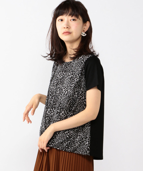 A/C DESIGN BY ALPHA CUBIC（エーシーデザインバイアルファキュービック）の「【COOLER TOUCHシリーズ】フロントシフォンプルオーバー（Tシャツ/カットソー・レディース・ブラック/ネイビー/ホワイト・L size/M size）」の2枚目の写真