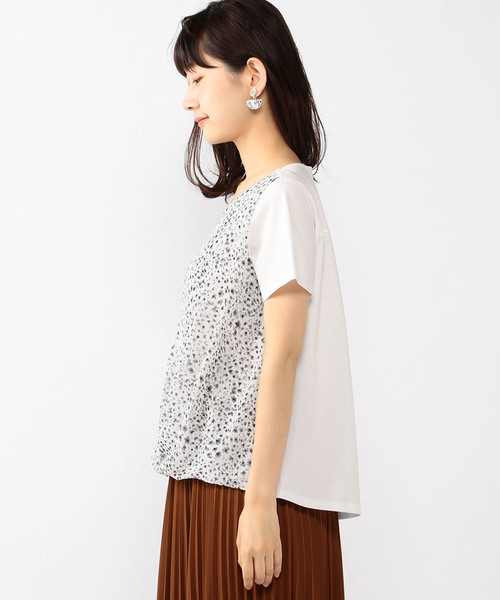 A/C DESIGN BY ALPHA CUBIC（エーシーデザインバイアルファキュービック）の「【COOLER TOUCHシリーズ】フロントシフォンプルオーバー（Tシャツ/カットソー・レディース・ブラック/ネイビー/ホワイト・L size/M size）」の18枚目の写真