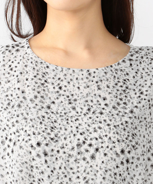 A/C DESIGN BY ALPHA CUBIC（エーシーデザインバイアルファキュービック）の「【COOLER TOUCHシリーズ】フロントシフォンプルオーバー（Tシャツ/カットソー・レディース・ブラック/ネイビー/ホワイト・L size/M size）」の12枚目の写真