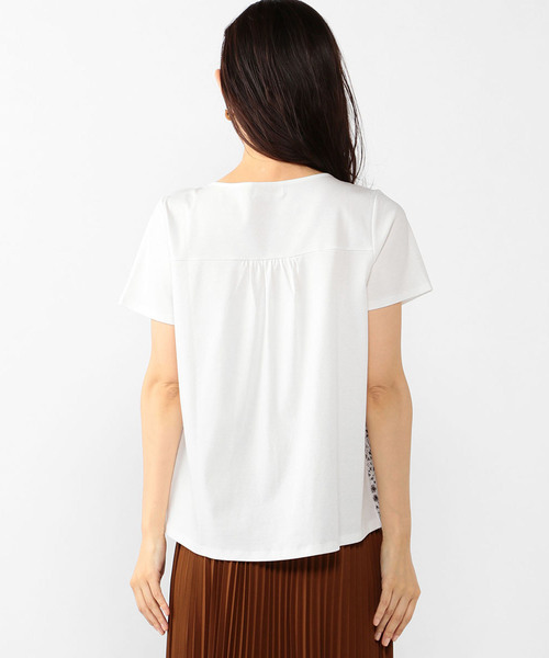 A/C DESIGN BY ALPHA CUBIC（エーシーデザインバイアルファキュービック）の「【COOLER TOUCHシリーズ】フロントシフォンプルオーバー（Tシャツ/カットソー・レディース・ブラック/ネイビー/ホワイト・L size/M size）」の10枚目の写真