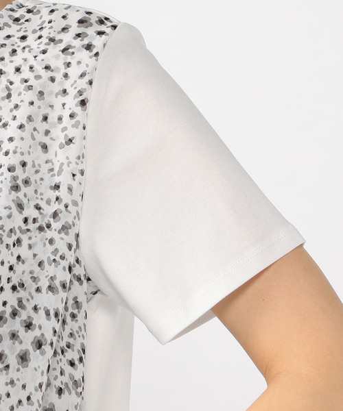 A/C DESIGN BY ALPHA CUBIC（エーシーデザインバイアルファキュービック）の「【COOLER TOUCHシリーズ】フロントシフォンプルオーバー（Tシャツ/カットソー・レディース・ブラック/ネイビー/ホワイト・L size/M size）」の8枚目の写真