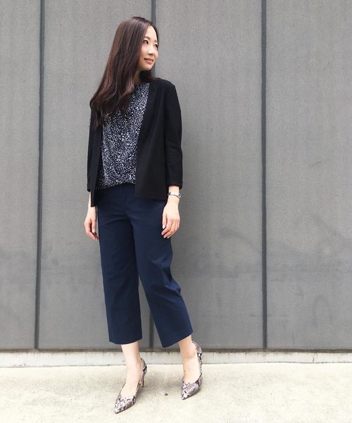 A/C DESIGN BY ALPHA CUBIC（エーシーデザインバイアルファキュービック）の「【COOLER TOUCHシリーズ】フロントシフォンプルオーバー（Tシャツ/カットソー・レディース・ブラック/ネイビー/ホワイト・L size/M size）」の15枚目の写真