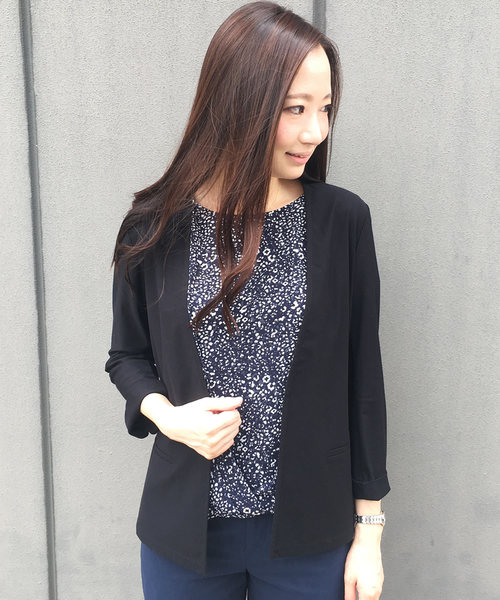 A/C DESIGN BY ALPHA CUBIC（エーシーデザインバイアルファキュービック）の「【COOLER TOUCHシリーズ】フロントシフォンプルオーバー（Tシャツ/カットソー・レディース・ブラック/ネイビー/ホワイト・L size/M size）」の11枚目の写真