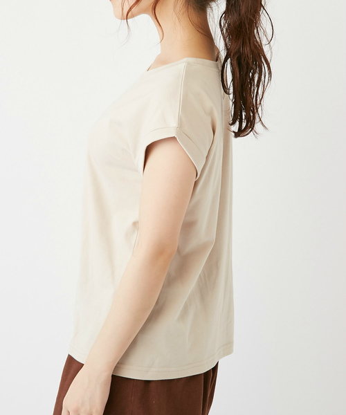 OLIVE des OLIVE(オリーブデオリーブ)の「3段ロゴ刺繍Tシャツ(Tシャツ/カットソー・レディース・ベージュ/オフホワイト/ピンク系その他/スミクロ・FREE)」の7枚目の写真