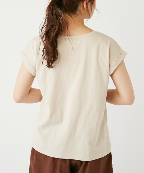 OLIVE des OLIVE(オリーブデオリーブ)の「3段ロゴ刺繍Tシャツ(Tシャツ/カットソー・レディース・ベージュ/オフホワイト/ピンク系その他/スミクロ・FREE)」の8枚目の写真