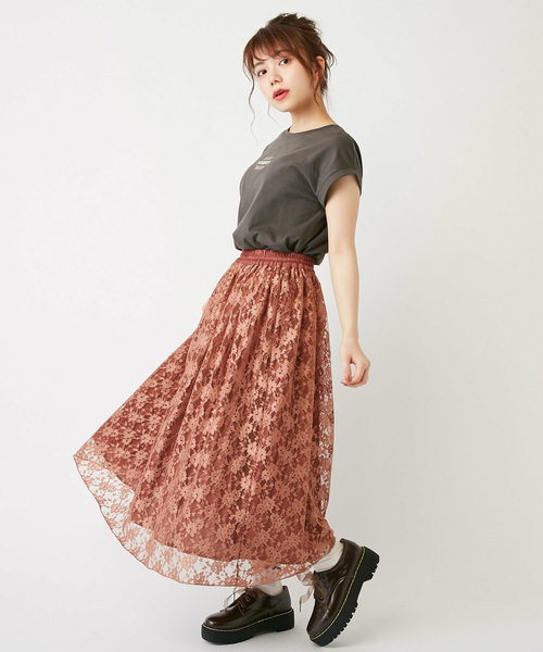 OLIVE des OLIVE(オリーブデオリーブ)の「3段ロゴ刺繍Tシャツ(Tシャツ/カットソー・レディース・ベージュ/オフホワイト/ピンク系その他/スミクロ・FREE)」の19枚目の写真