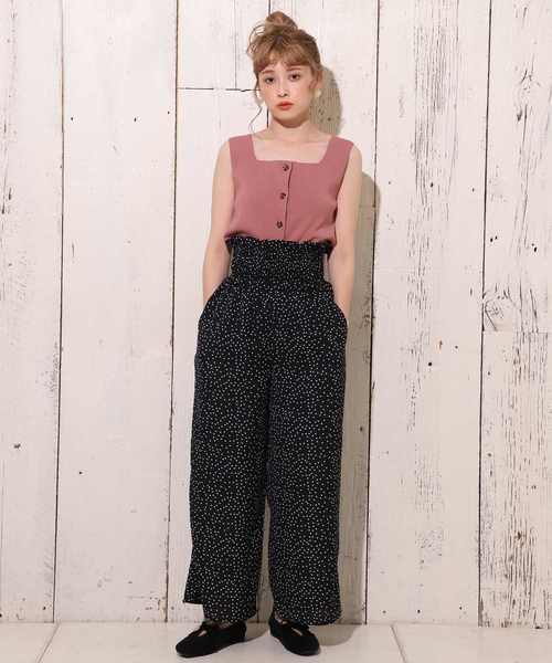 one after another NICE CLAUP（ワンアフターアナザーナイスクラップ）の「ボタンスクエアビスチェ（タンクトップ・レディース・ベージュ/ブラウン/ピンク/アイボリー・FREE）」の7枚目の写真