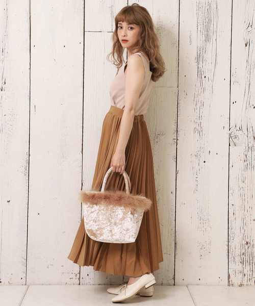 one after another NICE CLAUP（ワンアフターアナザーナイスクラップ）の「ボタンスクエアビスチェ（タンクトップ・レディース・ベージュ/ブラウン/ピンク/アイボリー・FREE）」の9枚目の写真