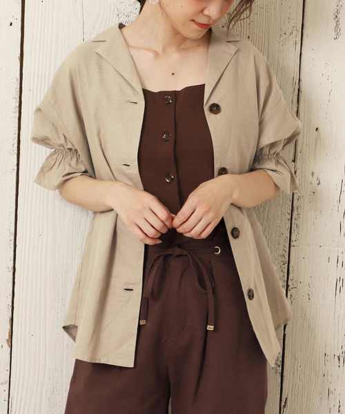 one after another NICE CLAUP（ワンアフターアナザーナイスクラップ）の「ボタンスクエアビスチェ（タンクトップ・レディース・ベージュ/ブラウン/ピンク/アイボリー・FREE）」の11枚目の写真