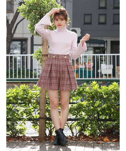 dazzlin（ダズリン）の「フレアスリーブリブタートルプルオーバー（ニット/セーター・レディース・オフホワイト/ブラック/オレンジ/ブラウン/ボルドー/モカ/ベージュ/グリーン/グレー/ピンク・FREE）」の12枚目の写真