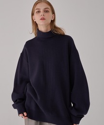 オーバーサイズ ミラノリブタートルニットセーター EMMA CLOTHES
