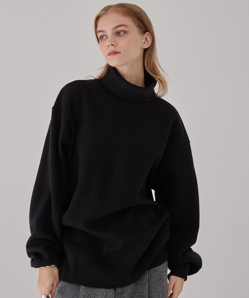 セール】オーバーサイズ ミラノリブタートルニットセーター EMMA