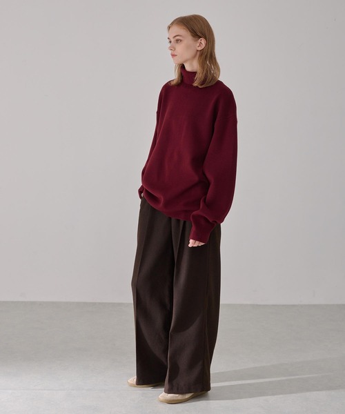 セール】オーバーサイズ ミラノリブタートルニットセーター EMMA