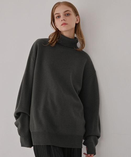 セール】オーバーサイズ ミラノリブタートルニットセーター EMMA