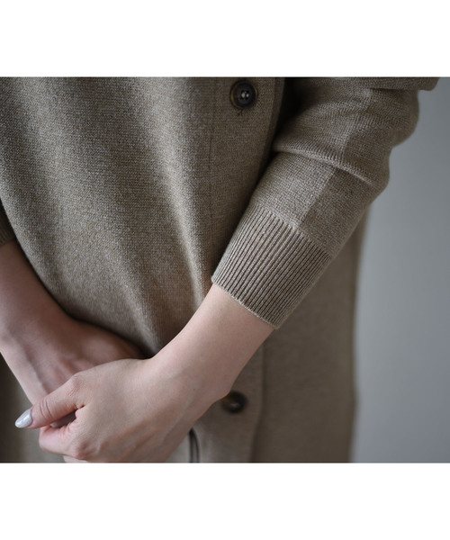 LHELBIE(レルビエ)の「アシメボタンニットワンピース/プチハイネックロング丈ワンピース(ワンピース・レディース・ベージュ/杢グレー/ブラック・M)」の11枚目の写真