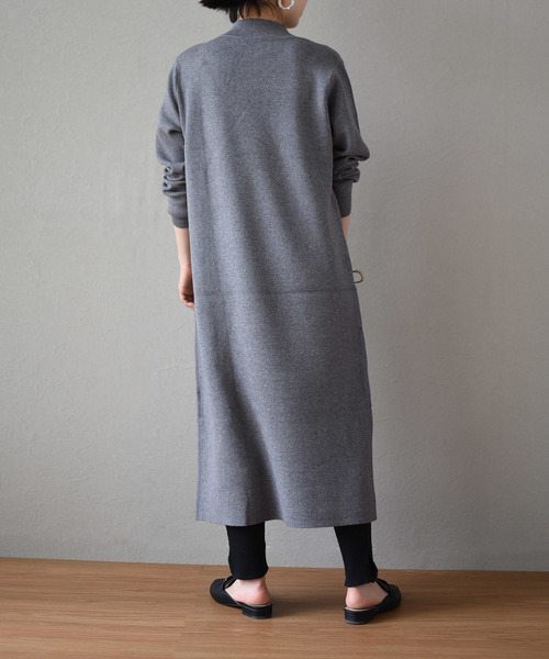 LHELBIE(レルビエ)の「アシメボタンニットワンピース/プチハイネックロング丈ワンピース(ワンピース・レディース・ベージュ/杢グレー/ブラック・M)」の17枚目の写真