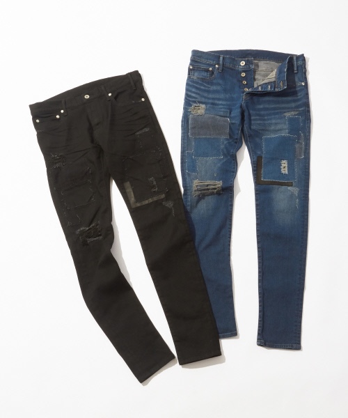5351 POUR LES HOMMES(ゴーサンゴーイチプールオム)の「コラージュリメイクスキニーデニム(デニムパンツ・メンズ・ブラック/インディゴブルー・46/48/44)」の3枚目の写真