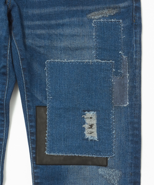 5351 POUR LES HOMMES(ゴーサンゴーイチプールオム)の「コラージュリメイクスキニーデニム(デニムパンツ・メンズ・ブラック/インディゴブルー・46/48/44)」の5枚目の写真
