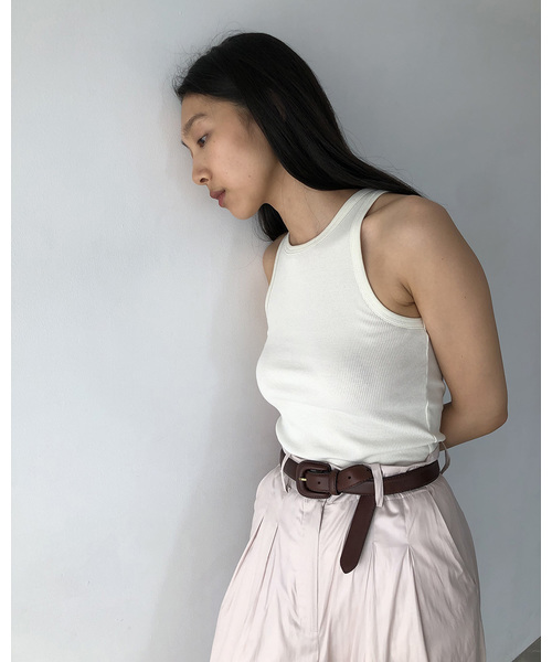 TODAYFUL(トゥデイフル)の「リブコットンタンクトップ(タンクトップ・レディース・オリーブ/ブルー/ラベンダー/ベージュ系その他/キナリ・FREE)」の10枚目の写真