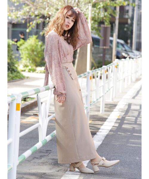 dazzlin（ダズリン）の「フロントボタンタイトスカート（スカート・レディース・ネイビー/クリーム/モカ・SMALL/MEDIUM）」の17枚目の写真