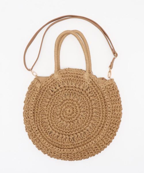 classicalelf（クラシカルエルフ）の「2way無地ラウンド型サークルかごバッグ（かごバッグ・レディース・ナチュラル・ONE SIZE）」の11枚目の写真