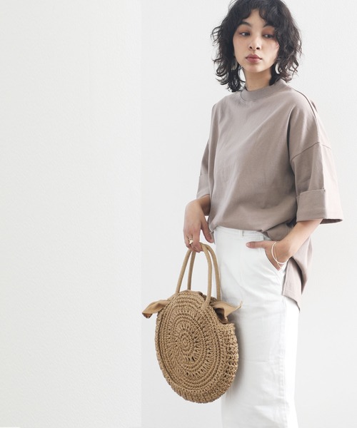 classicalelf（クラシカルエルフ）の「2way無地ラウンド型サークルかごバッグ（かごバッグ・レディース・ナチュラル・ONE SIZE）」の6枚目の写真