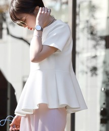 coca（coca） | ボンディングペプラムトップス(Tシャツ/カットソー)