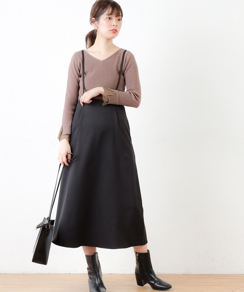 natural couture(ナチュラルクチュール)の「前後2WAY袖レースリブニット(ニット/セーター・レディース・サックスブルー/ピンク/アイボリー/モカ/ピンクベージュ・FREE)」の22枚目の写真