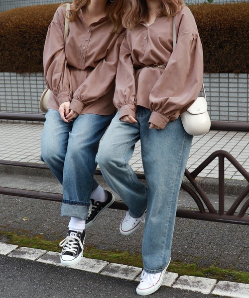 PairPair（ペアペア）の「袖ボリュームバンドカラーシャツ（シャツ/ブラウス・レディース・ライトグリーン/モカ/ライトベージュ・FREE）」の16枚目の写真