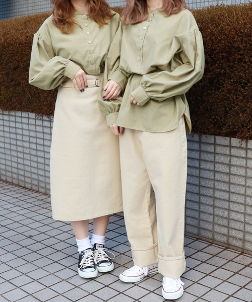 PairPair（ペアペア）の「袖ボリュームバンドカラーシャツ（シャツ/ブラウス・レディース・ライトグリーン/モカ/ライトベージュ・FREE）」の18枚目の写真