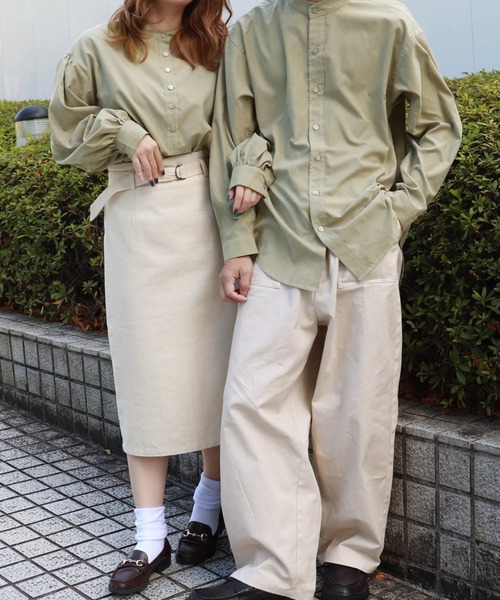 PairPair（ペアペア）の「袖ボリュームバンドカラーシャツ（シャツ/ブラウス・レディース・ライトグリーン/モカ/ライトベージュ・FREE）」の19枚目の写真