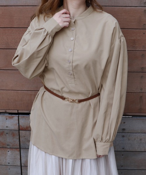 PairPair（ペアペア）の「袖ボリュームバンドカラーシャツ（シャツ/ブラウス・レディース・ライトグリーン/モカ/ライトベージュ・FREE）」の20枚目の写真