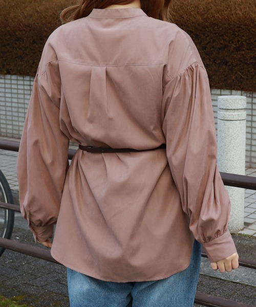 PairPair（ペアペア）の「袖ボリュームバンドカラーシャツ（シャツ/ブラウス・レディース・ライトグリーン/モカ/ライトベージュ・FREE）」の7枚目の写真