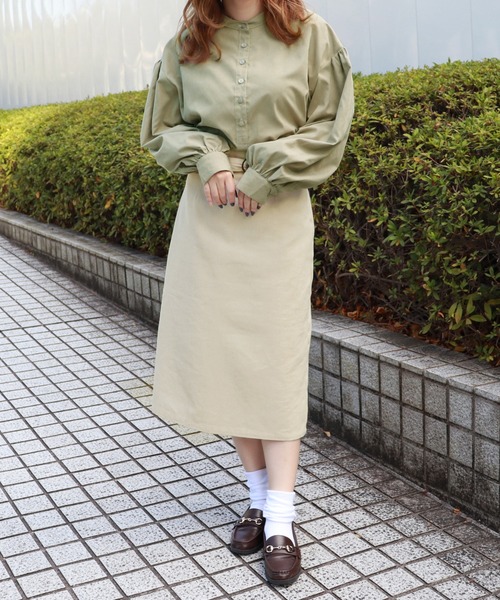 PairPair（ペアペア）の「袖ボリュームバンドカラーシャツ（シャツ/ブラウス・レディース・ライトグリーン/モカ/ライトベージュ・FREE）」の8枚目の写真