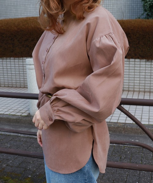 PairPair（ペアペア）の「袖ボリュームバンドカラーシャツ（シャツ/ブラウス・レディース・ライトグリーン/モカ/ライトベージュ・FREE）」の12枚目の写真