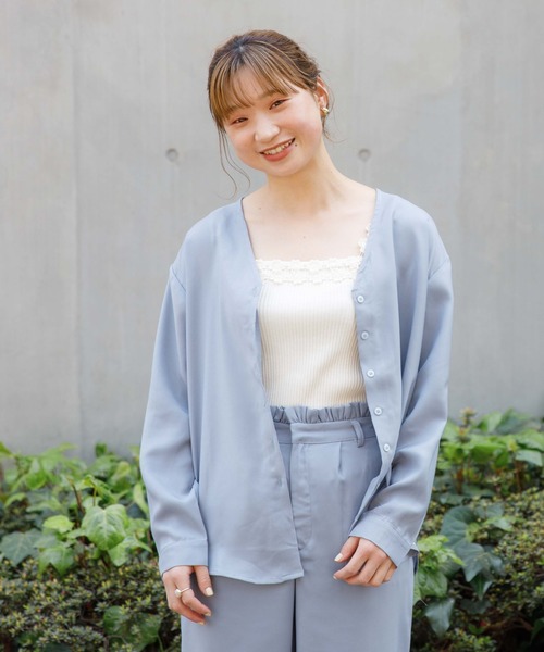 flower(フラワー)の「グロッシャーシャツ2(シャツ/ブラウス・レディース・ピンク/ブルー・FREE)」の1枚目の写真