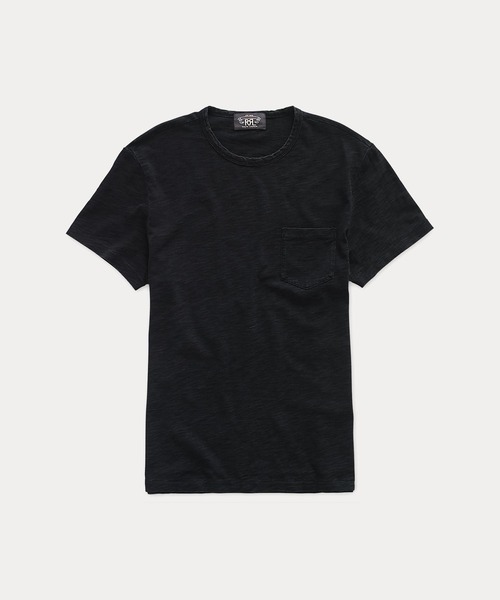 【未使用】RRL ブラックインディゴコットンクルーネックTシャツ L インディゴ コットン クルーネック Tシャツ（Tシャツ/カットソー