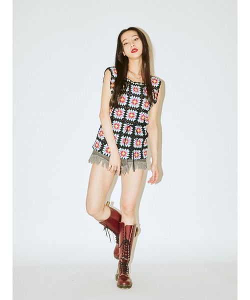 jouetie(ジュエティ)の「クロシェベスト(ニット/セーター・レディース・ブラック/ベージュ/グリーン・MEDIUM)」の10枚目の写真