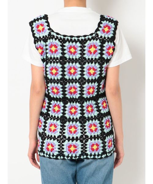 jouetie(ジュエティ)の「クロシェベスト(ニット/セーター・レディース・ブラック/ベージュ/グリーン・MEDIUM)」の14枚目の写真