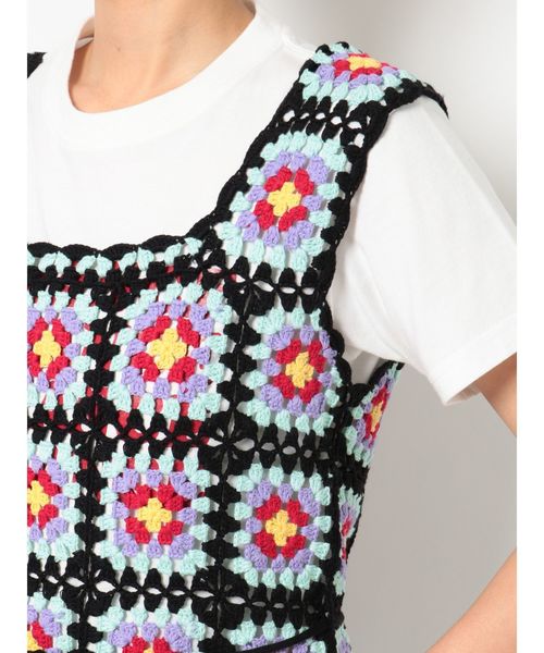 jouetie(ジュエティ)の「クロシェベスト(ニット/セーター・レディース・ブラック/ベージュ/グリーン・MEDIUM)」の16枚目の写真