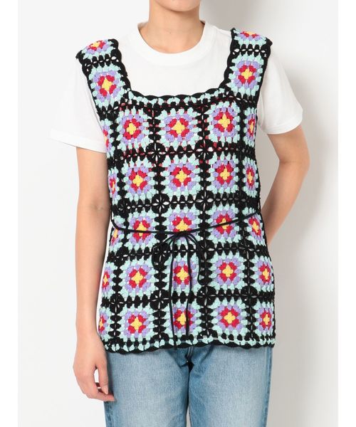 jouetie(ジュエティ)の「クロシェベスト(ニット/セーター・レディース・ブラック/ベージュ/グリーン・MEDIUM)」の21枚目の写真